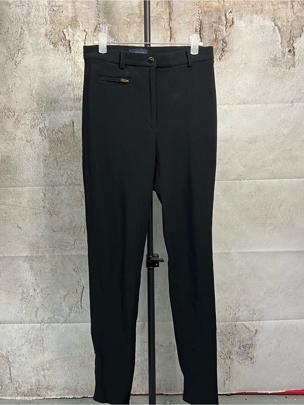 Anne Klein II Union Made USA Black Ribbed Knit Stretch Pants Size 4